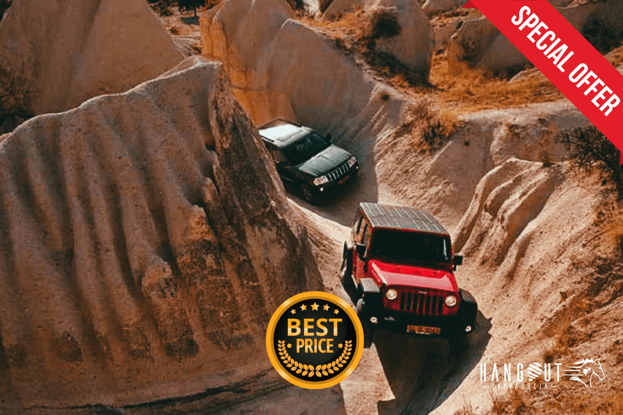 Jeep safari adventure through Cappadocia's valleys and off-road terrain